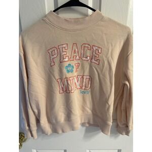 Levis Kids Peace of Mind Graphic Sweatshirt Peach Pink Size M 10-12 E537-A7Q